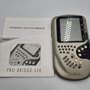 1992 Saitek Pro Bridge 310 Electronic HandHeld Portable Game System &Books Works